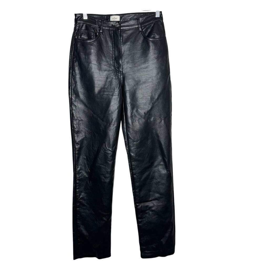 WILFRED ARITZIA / The Melina black vegan faux leather straight leg pants / 4
